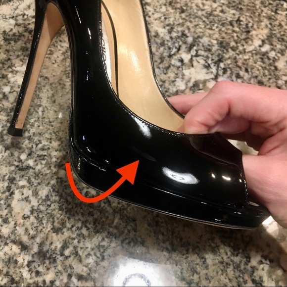 SOLD Jimmy Choo | Crown Peep Toe Platform Patent - Picture 7 of 16